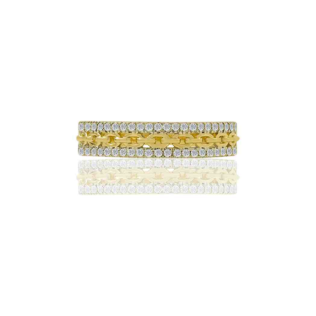 Diamond Half Bnad Ring LR11066A